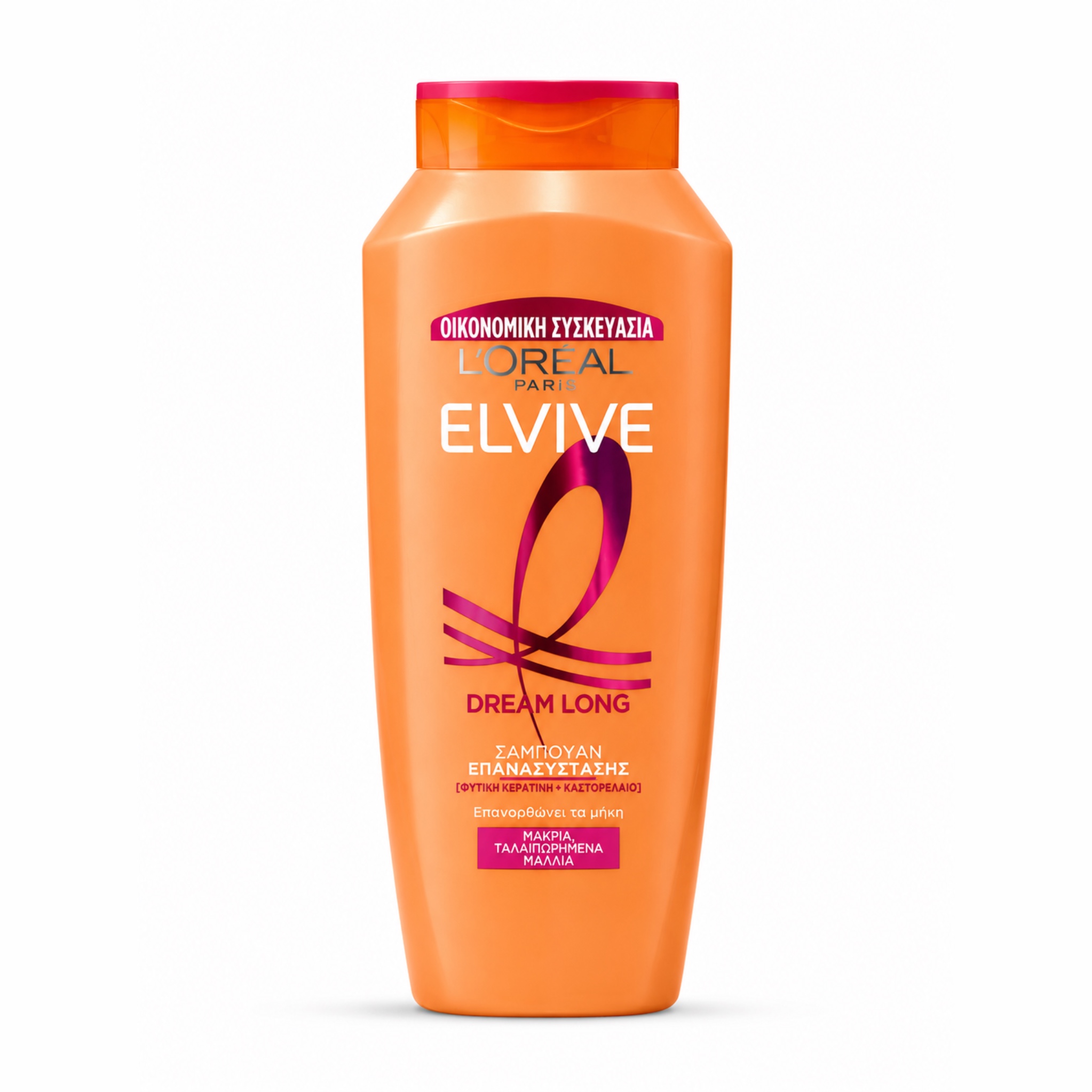 شامپو ترمیمکننده مو L’Oréal Paris Elvive Dream Long (حاوی کراتین گیاهی + روغن کرچک) – بسته اقتصادی