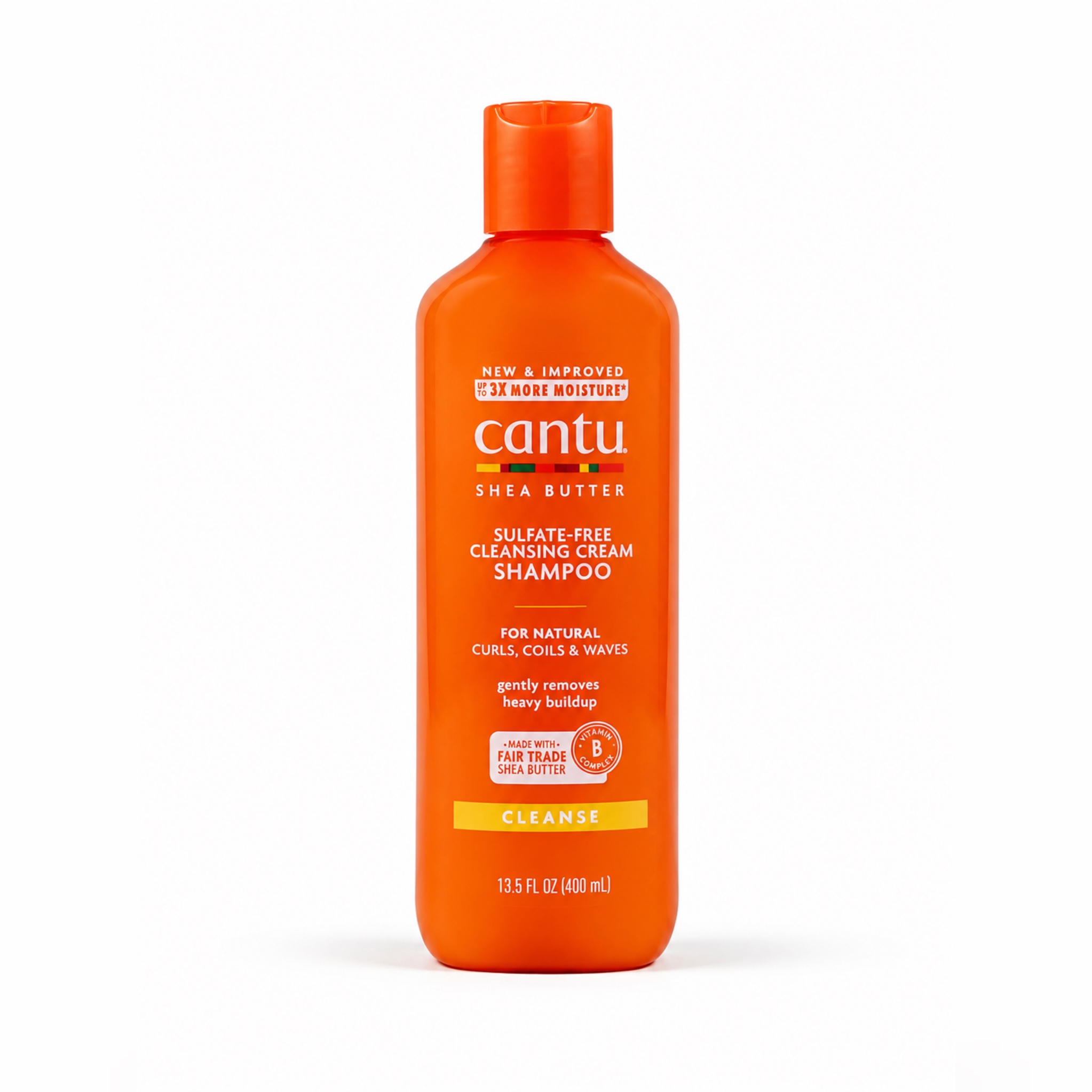 شامپو پاککننده کرمی Cantu Shea Butter Sulfate-Free Cleansing Cream Shampoo – مناسب موهای فر، کویل و ویو – حجم ۴۰۰ میل