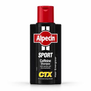 شامپو کافئین آلپسین مدل Sport CTX – انرژی‌رسان و تقویت‌کننده ریشه مو – مخصوص ورزشکاران و فعالیت‌های بدنی بالا – حجم ۲۵۰ میل – ساخت آلمان