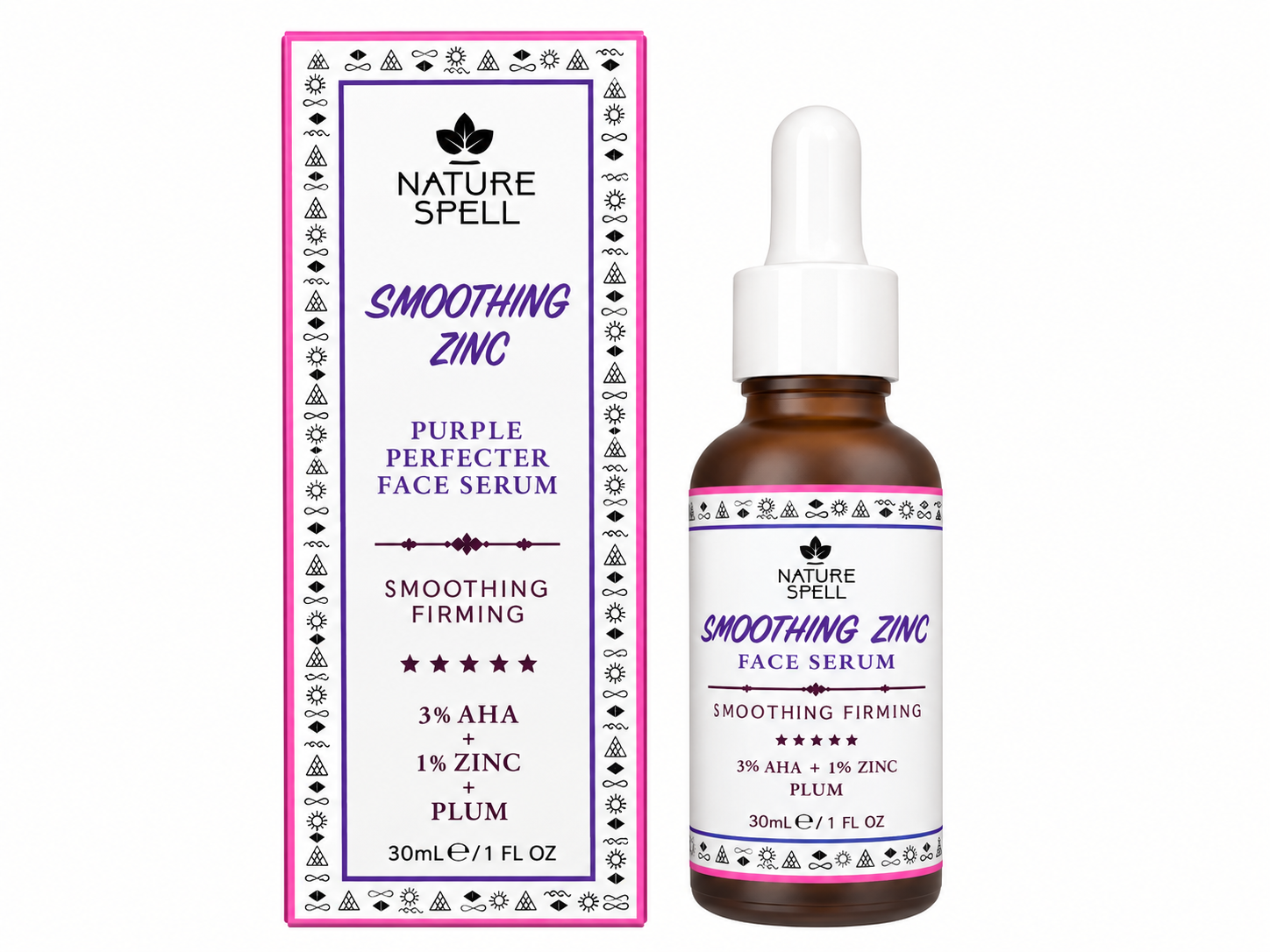 سرم صورت زینک بنفش نیچر اسپل Smoothing Zinc Purple Perfecter Face Serum